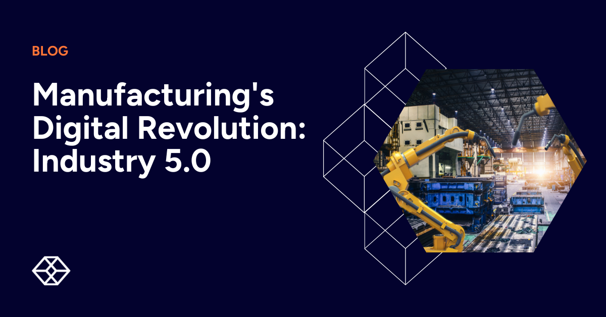 header image for industry 5.0 with automated machines